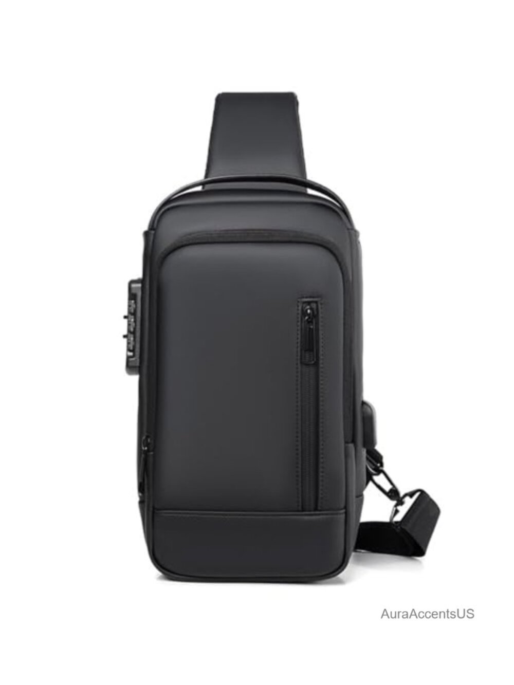 Waterproof Sling Crossbody Bag PU Leather Anti-Theft Lock Travel